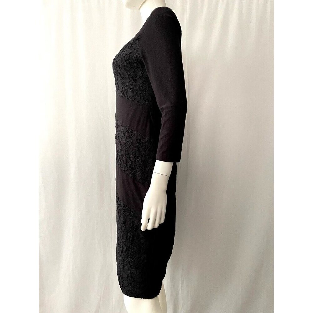 Ralph Lauren Women's Dress Black A-Line Cocktail V-Neck Size 6 - Picture 4 of 8